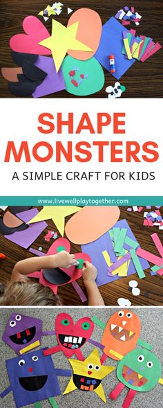 the shape monsters craft for kids to make