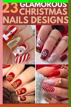 Gel Holiday Nails Christmas Time, Santa Acrylic Nails, Christmas Nail Designs Candy Cane, Christmas Nail Designs Santa, Santa Nail Art Christmas, Santa Nail Designs, Santa Nails Christmas, Santa Belt Nails, Santa Hat Nails Design