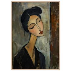 a painting of a woman with her eyes closed