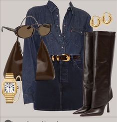 Looks Country, Elegante Casual, Winter Outfit Inspiration, 가을 패션, Denim Outfit, Fall Winter Outfits, Outfits Casuales, Look Fashion