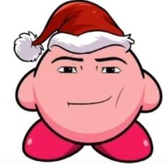 a cartoon character with a santa hat on