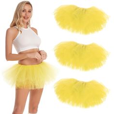 PRICES MAY VARY. 【Premium Quality】High quality 5 layers polyester tulle material gives the perfect amount of fluff to the tutu skirt. Light-weight, fluffy and cute, the women’s tutu skirt can hold its shape for a long time. It great for giving your outfit that flare and stealing the show at different events. Tips: For comfortable to wear, it is best to pair these tutu skirts with underneath or leggings. These fluffy tulle tutu are very cute with leggings. 【Suitable Size】The waistband of the run Duck Costume For Women, Adult Tutu Skirt, Duck Costumes, Tutu Skirt Women, Ballerina Costume, Tulle Material, Mardi Gras Costumes, Tutu Skirts, Yellow Theme