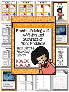 the problem with addition and subtraction task cards for students to solve their problems