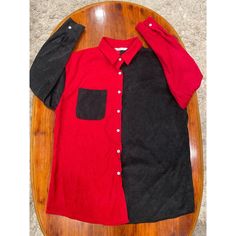 New Without Tags, Never Have Been Worn Before. Beautiful Red And Black Coloring Combo, Size Medium Corduroy Blouse, Red And Black, Long Sleeve Tees, Button Up, Womens Tops, Tops & Tees, Size Medium, Tags, Long Sleeve