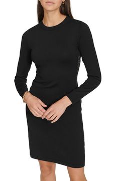 A rhinestone logo shimmers against this cozy sweater dress that's perfect to throw on when the temp drops. Slips on over head Crewneck Long sleeves 75% rayon, 25% nylon Machine wash, line dry Imported Cozy Sweater Dress, Long Sleeve Sweater Dress, Cozy Sweater, Sleeve Sweater, Long Sleeve Sweater, Sweater Dress, Calvin Klein, Slip On, Nordstrom