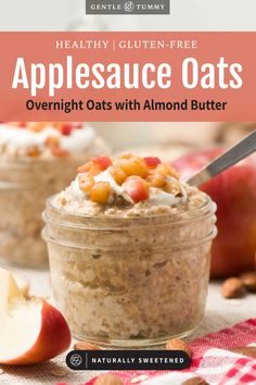 an image of applesauce oats with almond butter