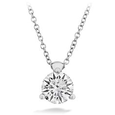 The HOF Classic 3 Prong Solitaire Pendant brings a classic style to a new level with The World's Most Perfectly Cut Diamond. This necklace is a timeless design that can be passed down from generation to generation. Crafted in 18k white gold, the necklace is completed by a 18-inch cable chain with a heart-shaped jump ring at 16 inches for a shorter style option.  Diamond weight is approximate.  STYLE: HFPHCLA3P Hearts On Fire, Solitaire Diamond Pendant, Solitaire Necklaces, Stud Jewelry, Fire Heart, Solitaire Pendant, On Fire, Diamond Solitaire, Diamond Studs