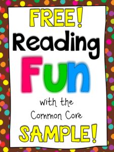 a sign that says free reading fun with the common core sample file for students to use