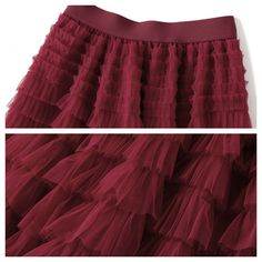 Spring/Fall Mesh Gauze White Pleated Skirt  Material: Polyester  Size: Free Size Color: White, Red, Royal Blue, Wine Red, Watermelon Red  Season: Spring, Fall, Summer  Occasion: Leisure, Outdoor, Daily, Vacation, Fall Outfits, Summer Outfits Red Tiered Skirt For Fall, Casual Burgundy Summer Skirt, Red Stretch Ruffled Skirt, Red Pleated Mini Skirt For Party, Summer Red Tulle Skirt, Red Tulle Skirt For Spring, Burgundy Bottoms For Summer Party, Red Full Mini Skirt For Summer, Spring Burgundy Mini Skirt