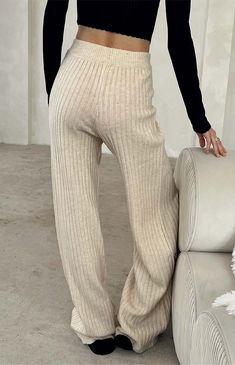 Comfort meets cozy chic in the new Montana Ribbed Knit Pants from Princess Polly. These classic high-waisted pants have a soft ribbed knit fabrication with an elasticized waistband, wide leg openings, and a relaxed fit. 

Sizing: XXS (US 0 / AU 4), XS (US 2 / AU 6), SML (US 4 / AU 8), MED (US 6 / AU 10), LRG (US 8 / AU 12), XL (US 10 / AU 14), XXL (US 12 / AU 16)


	Unlined
	Good stretch 
	Ribbed knit fabric
	Wide leg openings
	Relaxed fit
	Elastic waistband
	33% recycled polyester, 31 Winter Loungewear Bottoms Solid Color, Solid Color Ribbed Full Length Pants, Full-length Solid Ribbed Pants, Full Length Solid Ribbed Pants, Solid Ribbed Full-length Pants, Fall Ribbed Wide-leg Bottoms, Stretch Ribbed Wide Leg Pants Full Length, Stretch Ribbed Wide Leg Pants, Trendy Wide Leg Pants For Winter Loungewear