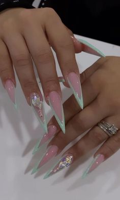 Stilleto Nails Designs, Long Stiletto, Colored Acrylic Nails, Stiletto Nails Designs, Short Square Acrylic Nails, Long Acrylic Nails Coffin