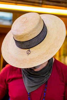 Handcrafted in Guatemala, these Palm Leaf Straw Hats are durable and offer full sun-protection for your everyday activities. Modeled after our best-selling Spanish Alpaca Wool Hat, the unisex Straw Spanish Hat is a traditional “Bolero Style” hat with a removable Quechua textile intention band. You choose your own intention band. Available in sizes S, M, L & XL for men and women. 100% Guatemalan Palm Leaf 9cm x 10cm brim length You choose your own woven band Handmade in Guatemala Artisan Sun Hat With Short Brim In Natural Color, Handwoven Adjustable Boater Hat With Flat Brim, Adjustable Handwoven Boater Hat With Flat Brim, Handwoven Brimmed Panama Hat For Travel, Traditional Toquilla Straw Panama Hat With Flat Brim, Traditional Fedora Panama Hat For Summer, Traditional Short Brim Fedora For Beach, Flat Brim Handwoven Travel Hat, Handwoven Adjustable Wide Brim Boater Hat