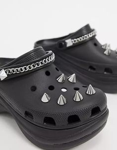 100 Perfect Spiked Crocs Ideas in 2023 Diy Crocs Shoes, Crocs Bae, Crocs Platform, High Heel Sandals Platform, Crocs Clogs, Crocs Shoes, Urban Outfits