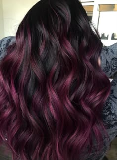 Red Balayage Hair, Plum Hair, Purple Highlights, Balayage Blonde