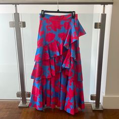 Maxi Skirt Pink Asymmetrical Maxi Skirt For Spring, Spring Pink Asymmetrical Maxi Skirt, Pink Asymmetrical Skirt With Floral Print, Asymmetrical Pink Skirt With Floral Print, Pink Asymmetrical Skirt For Beach, Asymmetrical Pink Skirt For Beach, Red Outfits, Womens Tea, Skirt Floral