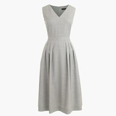 Nwt-2-J.Crew V-Neck Dress In Super 120s Wool Classic V-neck Summer Dress, Classic Midi-length V-neck Dress For Work, Classic Midi Length V-neck Dress For Work, Classic V-neck Midi Dress For Work, Classic Workwear Dresses With Notched Neckline, Petite White Dress, Occasion Dresses Uk, Wool Dresses, Drapey Dress