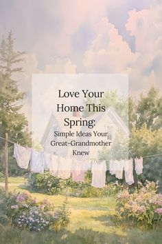 a painting of clothes hanging out to dry with the words love your home this spring