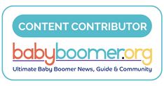 the logo for baby boomer org, an online baby boomer news guide and community