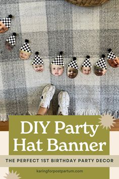 the perfect birthday party decor for your little boy is easy to do with this diy party hat banner