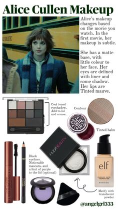 Alice Cullen Makeup Guide (pls give credit if reposted) 🌲🖤 Alice Cullen Makeup, Cullen Aesthetic, Twilight Makeup, Makeup Vampire, Makeup Prep, Twilight Aesthetic, Forks Washington