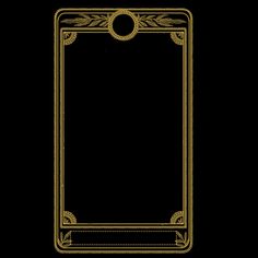 Black and gold tarot card template with a transparent background Tarot Card Template Design, Art Deco Tarot Cards, Tarot Border Design, Tarot Cards Png, Tarot Card Frame, Art Deco Tarot, Tarot Card Background, Tarot Border, Edit Border