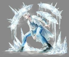 a man standing in front of ice and icicles