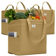 PRICES MAY VARY. Cotton Imported Made To Last - Our reusable grocery bag is crafted from 100% natural unbleached cotton canvas, featuring a robust 12oz weight and reinforced by double-stitched seams, ensuring it's not only durable but also an eco-conscious choice for everyone. Perfectly Spacious - This shopping bag measures 15" x 15" x 10", providing ample space for your groceries. It features 7 compartments and 2 side pockets, offering a place for everything and making shopping more organized a Foldable Market Bag, Canvas Grocery Bag, Cooking Book, A Place For Everything, Grocery Tote Bag, Market Bags, Grocery Tote, Grocery Bags, Food To Go