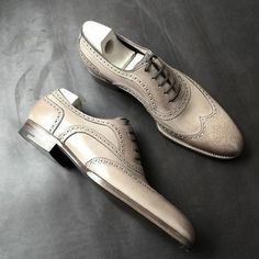 New Men's Handmade Wingtips Oxfords White leather custom dress shoes. sold by Lajuria on Storenvy Quality Leather Boots, White Dress Shoes, Christmas Shoes, Custom Design Shoes, Oxford White, Wingtip Oxford, Leather Oxford Shoes, Leather Dress Shoes, Shoes Collection