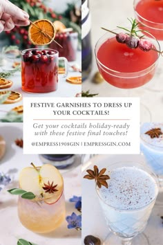 festive garnishes to dress up your cocktails