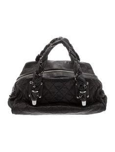 Chanel Top Handle BagFrom the Pre-Fall 2007 Collection by Karl LagerfeldVintageBlack LambskinInterlocking CC Logo, Quilted Pattern & Chain-Link AccentSilver-Tone HardwareBraided HandlesChain-Link AccentsSatin Lining & Three Interior PocketsZip Closure at TopIncludes Dust Bag Chanel Top Handle, Chanel Shopper, Chanel Top, Bowler Bag, Quilted Pattern, Overnight Bags, Navy Fashion, Cc Logo, Makeup Bags