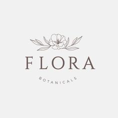 the logo for flora botanicals, which has been designed to look like an elegant flower