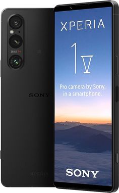 the sony xperia phone is shown with an image of mountains in the back ground