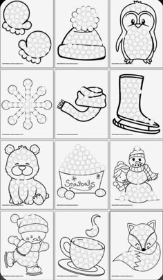 the printable worksheet for winter activities including pictures and words to help students practice their writing skills