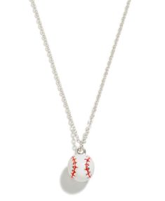 DESCRIPTION: Chain Link Sports Pendant Necklace- Approximately 18" L- Extender 3" L Adjustable White Sports Jewelry, White Box Chain Round Necklace, White Box Chain Necklace With Round Pendant, White Round Box Chain Necklace, Baseball Necklace, Graphic Apparel, Shoe Gifts, Festival Wedding, Boho Bedroom