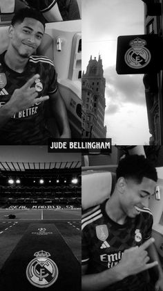 three different pictures of soccer players in black and white, with the caption's above them