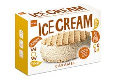 a box of ice cream on a white background