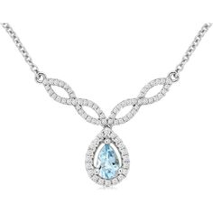 Royal Serene Waters 14K White Gold Aquamarine & Diamond Necklace - 0.25 Carat Aquamarine, 0.35 Carat Diamond Total Formal Light Blue Aquamarine Necklace, Aquamarine Light Blue Necklace For Anniversary, Light Blue Diamond Necklace For Anniversary, Elegant Light Blue Necklace For Anniversary, Formal Light Blue Diamond Necklace, Anniversary Aquamarine Necklace With Diamond Accents, Light Blue Fine Jewelry Necklace For Anniversary, Light Blue Fine Jewelry Necklace For Formal Events, Light Blue Fine Jewelry Necklace For Formal Occasions