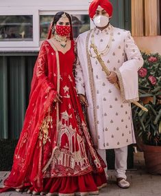 Bride Entry, Bridal Mask, Couple Fashion, Chic Brides, Bridal Dress Fashion, Indian Bridal Wear, Sikh Wedding, Bridal Dress Design, Groom Outfit