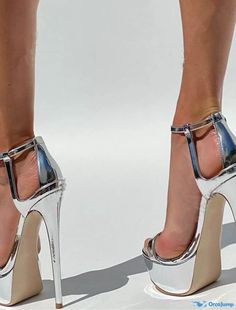 OrcaJump - Womens Platform Stiletto Heels with Ankle Strap, Buckle, Open Toe, Sweet Party, and Patent Leather Acc Womens Heels Stilettos, Platform Stiletto Heels, Heels With Ankle Strap, Sweet Party, Club Shoes, Platform Stilettos, Buckle Sandals, Women's Heels, Ankle Strap Heels