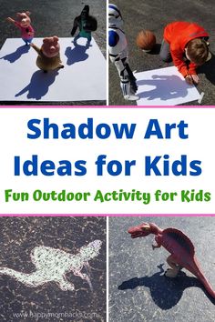 shadow art ideas for kids fun outdoor activity for kids to do on the pavement with chalk