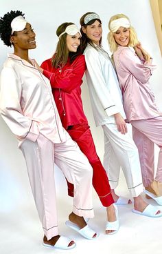 Bridesmaid Pajamas Bridesmaid Pajama Set Bridesmaid PJ Set | Etsy Pink Satin Home Sets, Full Length Pink Sleepwear For Loungewear, Pink Full Length Sleepwear For Loungewear, Pink Full Length Sleepwear For Lounging, Pink Long Pants Sets For Sleepover, Pink Long Pants Sets For Pajama Party, Bridesmaid Pants, Bridesmaid Winter, Bridal Party Pjs