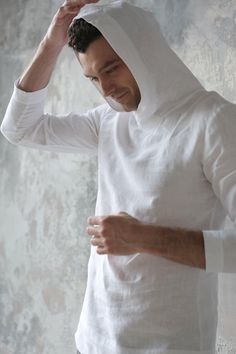 Men White Shirt, Linen Hoodie, White Linen Outfit, Men Linen Shirt, Stylish Shirts Men, Summer Sweatshirt, Shirt Linen, Linen Men, White Shirt Men