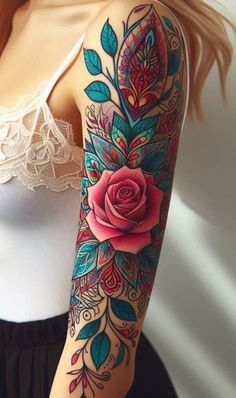 Roses and lace—two classics meet in this exquisite arm tattoo. Let the floral beauty entwine with delicate filigree for an enchanting look. Rose Tattoo Sleeves, Arm Tattoo For Woman, Secret Love Letter, Minimalist Tattoo Ideas, Sailor Moon Tattoo, Music Tattoo Designs, Beautiful Flower Tattoos, Floral Tattoo Sleeve, Birth Flower Tattoos