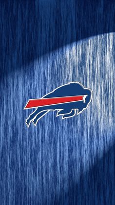 the buffalo logo is shown on an american football team's blue and red background