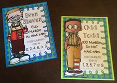 two children's birthday cards with cartoon characters on them