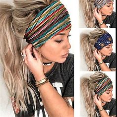 Head Turban, Boho Yoga, Cotton Headband, Yoga Headband, Stretchy Headbands, Sports Headbands, Boho Headband, Bandana Hairstyles, Wide Headband