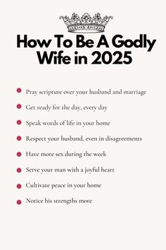 a white poster with the words how to be a godly wife in 2055