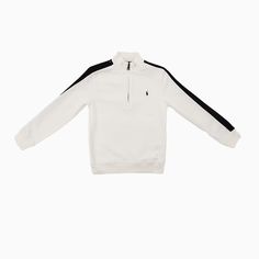 Shop Ralph Lauren Kid's Mock Zip Neck Sweatshirt at Tops and Bottoms USA. Enjoy free shipping on All over the USA. Style: 322580330001, Color: White Black Sporty White Sweater With Ribbed Collar, White Half-zip Top With Ribbed Collar, White Long Sleeve Top With Ribbed Collar, Ralph Lauren Crew Neck Tops With Ribbed Cuffs, White Half-zip Sweatshirt With Ribbed Cuffs, Ralph Lauren Long Sleeve Tops With Ribbed Cuffs, Sporty Ralph Lauren Sweatshirt With Ribbed Cuffs, Ralph Lauren Sporty Sweatshirt With Ribbed Cuffs, White Half-zip Sweater With Ribbed Collar