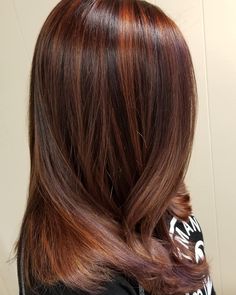 Dark Red Copper Highlights, Deep Brown Hair With Copper Highlights, Copper Low Lights Dark Brown, Cooper Highlights On Red Hair, Brown Hair W Ginger Highlights, Copper Hilights On Dark Hair, Brown Copper Hair Color With Highlights, Dark Copper Hair Color With Highlights, Red Toned Highlights Brown Hair