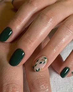 Emerald Nails, Simple Fall Nails, Fake Nails Designs, Nails Yellow, Nagel Tips, Simple Gel Nails, Makijaż Smokey Eye, Cute Gel Nails